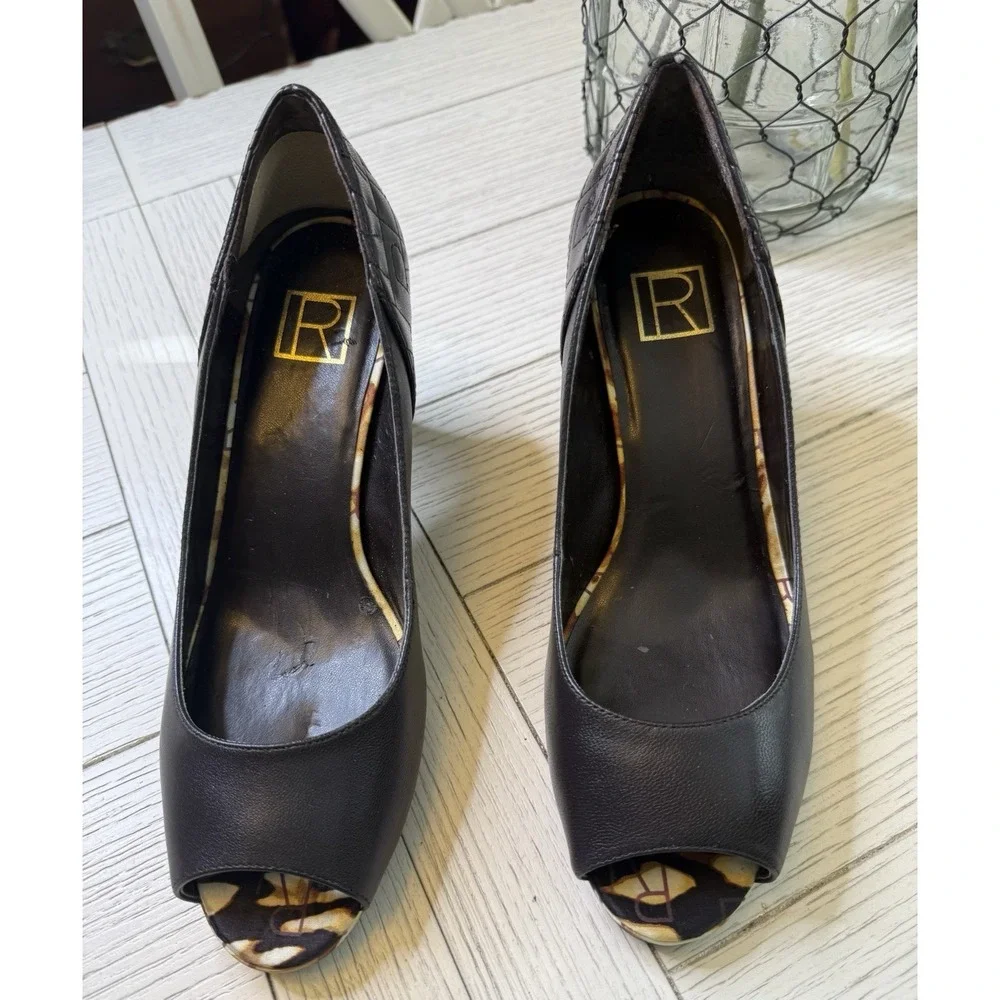 Brown Leather Peep Toe 3